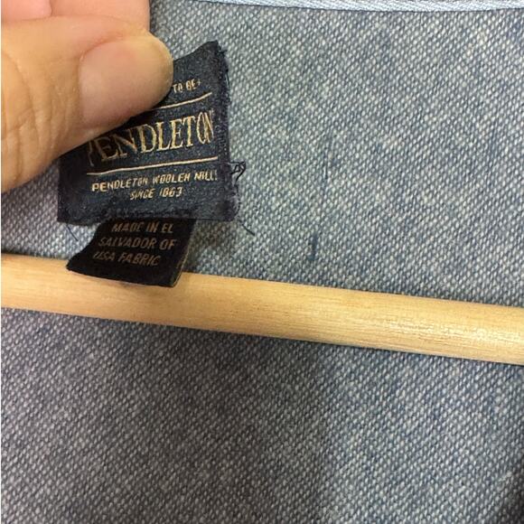 Pendleton Vest Gray USA Park Wool Blend Striped Hooded Full Zip No Size Tag - Picture 5 of 5